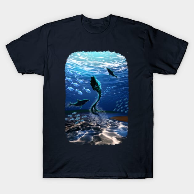 Mermaid Magical Ocean Spirit T-Shirt by BluedarkArt
